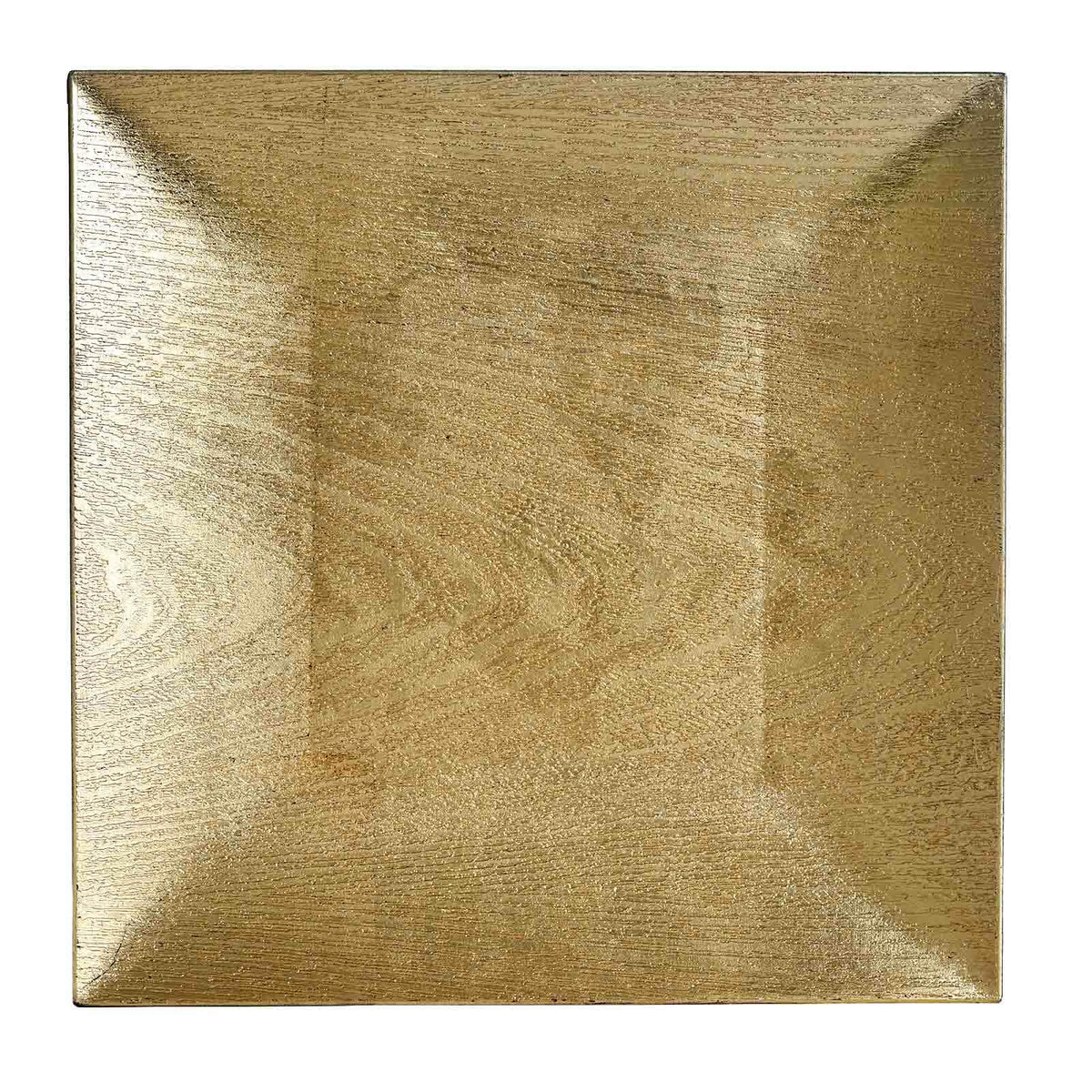 6-Pack Acrylic Charger Plates 12" Square Gold with Embossed Wood Grain - Boho Chic Dinner Party Decor Charger Tableware